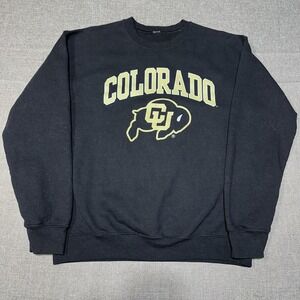 Colorado Buffaloes Sweatshirt Mens Large Black NCAA Football Crewneck Pullover